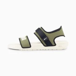 SOFTRIDE Sandals Whisper White-Dark Green Moss-Puma Black