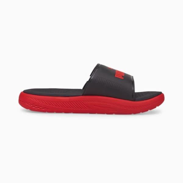 Softride Slide Sandals Big Kids Puma Black-High Risk Red - Image 4