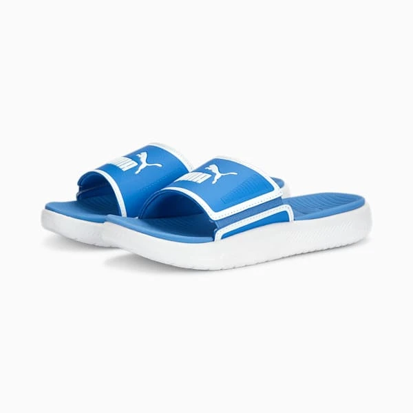 Softride Slide Sandals Big Kids Dusky Blue-PUMA White - Image 2